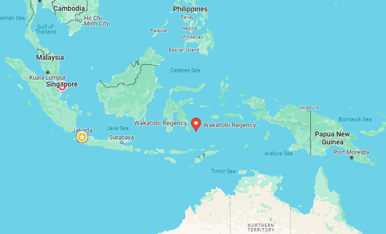 Wakatobi Islands on the map
