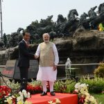 Leaders of India and Indonesia against the Arjuna Wijaya Statue