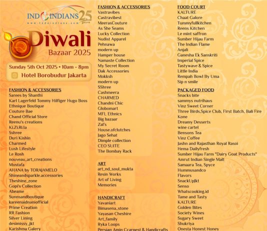 Participating Vendors at Indoindians Diwali Bazaar 5 October 2025 06082025