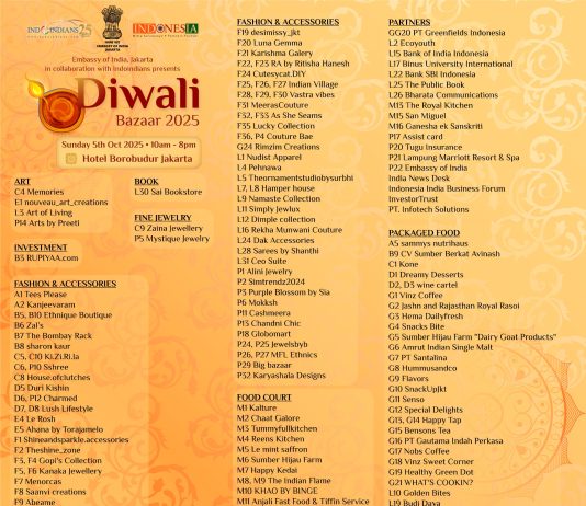 Participating Vendors at Indoindians Diwali Bazaar 5 October 2025 Participating Vendors update 24092025