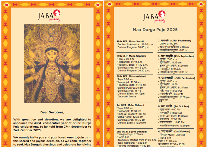 Jakarta Durga Puja JABA 2025