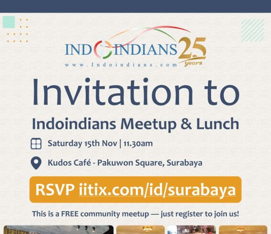 Indoindians Meetup & Lunch in Surabaya on Sat, 15th Nov Indoindians Meetup & Lunch in Surabaya on Sat, 15th Nov