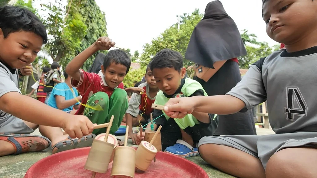Indonesia Traditional Game Gasing or Gangsing