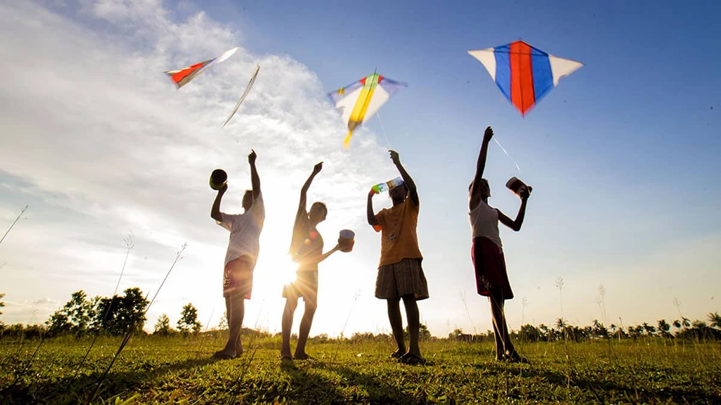 Indonesia Traditional Game Layang Layang or Kites