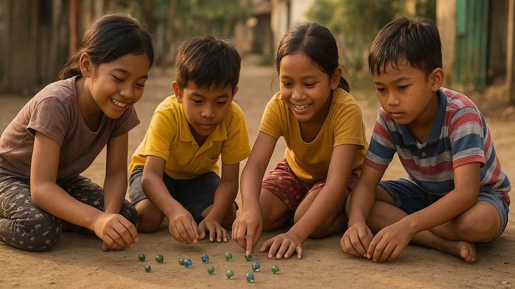 Indonesia Traditional Games Kelereng or Gundu