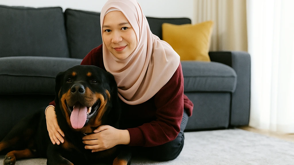 Household Staff Interact with Dog
