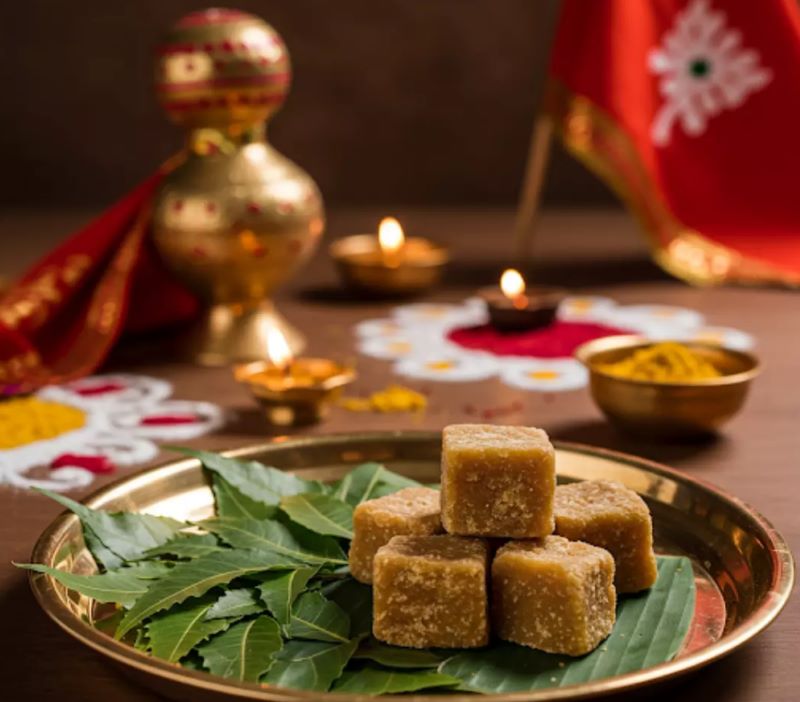 Gudi Padwa Neem and Jaggery
