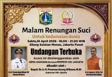 Sacred Night of Reflection for World Peace in Jakarta 18th April