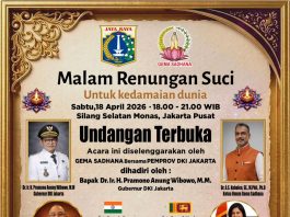 Sacred Night of Reflection for World Peace in Jakarta 18th April