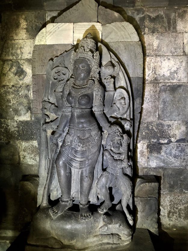 The statue of Durga Mahisasuramardini in the northern cella of Shiva temple, thought to be Princess Rara Jonggrang