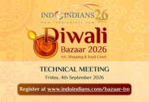 Indoindians Diwali Bazaar Technical Meeting - Friday 4th September 2026