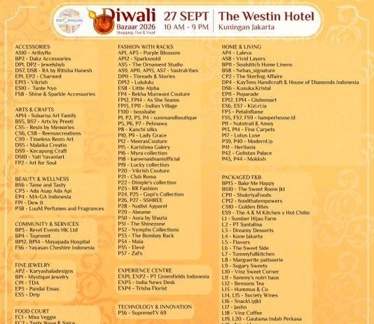 Participating Vendors at Indoindians Diwali Bazaar 27 September 2026 NEW 24-09-2026