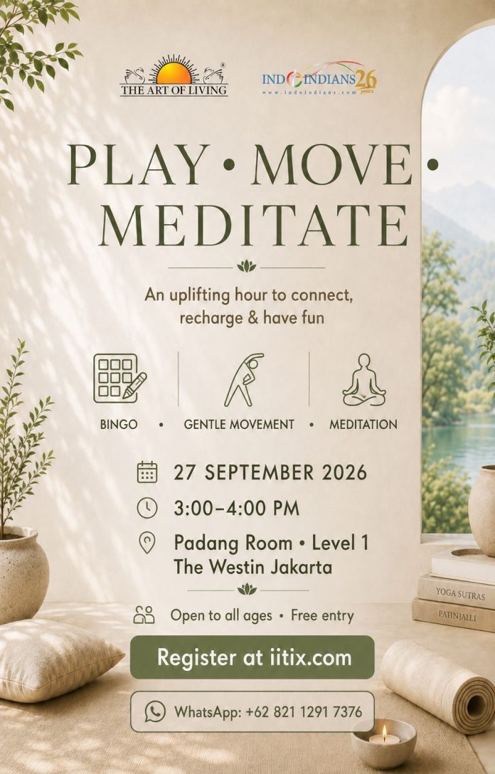 Play, Move & Meditate by Art of Living Indonesia on Sunday 27th Sept Play, Move & Meditate by Art of Living Indonesia on Sunday 27th Sept