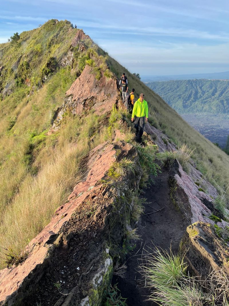Hiking on the ridge at Mt Batur
