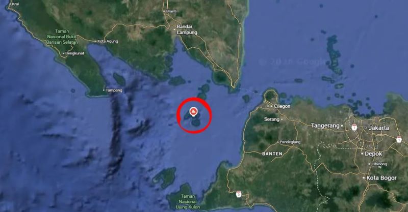 location of Anank Krakatau on the Map