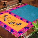 Paithani silk Rangoli with colors by Shanthi Seshadri