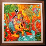 Kerala Mural - acrylic on canvas. Kerala Mural - acrylic on canvas by Shanthi Seshadri