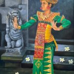Name of artwork: Balinese dancer
Dimensions: 80cm X 115cm
Medium: Acrylic
Price: Rp 6,000,000 Balinese dancer by Vijaya Rani Birla