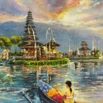 Name of artwork: Beratan water temple, Bali
Dimensions: 80cm X 100cm
Medium: Acrylic
Price: Rp 5,000,000 Beratan water temple, Bali by Vijaya Rani Birla
