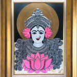 Name : Flame on Lotus |
Medium : Fusion |
Size : 82cm by 63cm |
Description Details : Goddess Laxmi in her blessed incarnation in Zen tangle artform
with pure gold leaf foil color |
Framed : Yes, Double Framed |
For Sale : Yes |
Price: IDR 3 million |
<a href="https://app.midtrans.com/payment-links/goddess-laxmi-painting">Buy Here</a> Goddess Laxmi painting by Vibha Singh