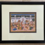 Medium- Stone colour
Size- 60x70 (with frame)
Description- The celebration of Holi in the early Indian culture used to be breathtaking. The same is captured in this vibrant coloured artwork where everyone is gathered together to play this festival of colours. Krishna can be seen teasing Radha playfully by throwing colours at her.
Framed- Yes
For sale- Yes
Price- 4 million idr Holi by Madhushree Bansal