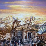 Artwork name: Kedarnath temple
Medium: Acrylic
Size: 80cm x 80cm
Price: Rp 5,000,000 Kedarnath temple by Vijaya Rani Birla