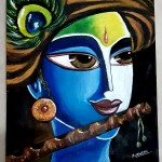 Name: Krishna
Medium: Acrylic on Canvas
Size: 50× 45cm
Description: Done In Acrylic colors, it shows the Krishna saga and its beauty.
Framed : Yes, nice Indonesian frame
For Sale: Yes
Price: 1,000,000 IDR Krishna by Suruchi Mishra