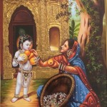 Artwork name: Krishna and fruit seller
Medium: Tanjore
Size: 45cm x 60cm Krishna & fruit seller by Vijaya Rani Birla.tif