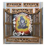 Name Vighnaharta
Medium Fusion on MDF
Size 72cm by 60.5cm
Description Details Acrylic work in combination with relief art, engraved on pure
‘Jati’ Wooden Frame
Price 3.5 million (IDR)
Framed Yes
For Sale Yes Lord Ganesha in jharokha style by Vibha Singh