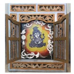 Name Vighnaharta
Medium Fusion on MDF
Size 72cm by 60.5cm
Description Details Acrylic work in combination with relief art, engraved on pure
‘Jati’ Wooden Frame
Price 3.5 million (IDR)
Framed Yes
For Sale Yes Lord Ganesha in jharokha style by Vibha Singh
