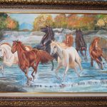 DATE :2019
SIZE :60cm/60cm
MEDIUM : Oil on Canvas
PRICE : 4 millions Seven Horses by Arupa Panigrahi