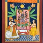 Medium- Stone colourSize- 30x35Description- Shrinathji is a form of Hindu god Krishna, manifest as a seven-year-old child. The principal shrine of Shrinathji is the Shrinathji Temple in the temple town of Nathdwara, near Udaipur city in Rajasthan.Framed- YesFor sale- YesPrice- 4.5 million idr Shreenath ji by Madhushree Bansal
