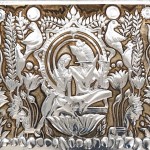 Name Divine Love
Medium Foil embossing on 9mm plywood
Size 114cm by 80cm
Description Details Foil embossing art style studded with shimmery aluminum
stones
Price: IDR 7 million
Framed No
For Sale Yes Supreme love by Vibha Singh