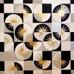 Name: Surya – The Sun
Medium: Acrylics
Size: 80 x 80 cm
Description: Abstract painting with geometric work in black and silver with gold leaf accents
Framed: Yes
For Sale: Sold Surya – The Sun by Vaishali Deepak
