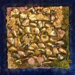 Name Treasure in Ocean
Medium Fusion
Size 40.5cm by 40.5cm
Description Details Artwork made by Moon marbles clay and imitation Gold foil
Price: IDR 4.5 million
Framed Resin frame
For Sale Yes Treasure in the ocean by Vibha Singh