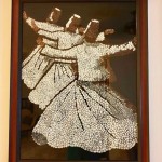 Name Whirling Dervish glass painting
Medium Acrylic colors
Size 90 cm x 68 cm
Description / details Glass painting with acrylic colors to give stone effect. Each stone has at least 3-4 shades of colors.
Framed Yes
For sale Yes
Price IDR 7 million Whirling Dervish glass painting by Jyoti Joshi